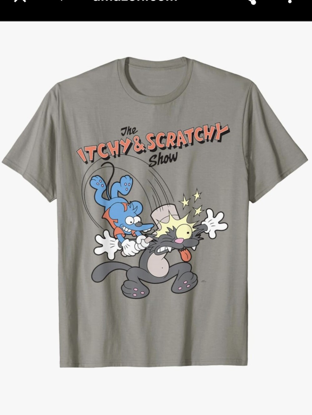 Slate Grey Kids 'Itchy & Scratchy Show' Graphic Tee